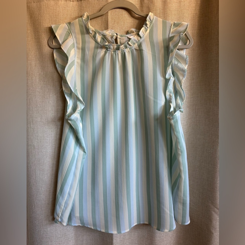 LC Lauren Conrad Pastel Blouse with Ruffle Detail
